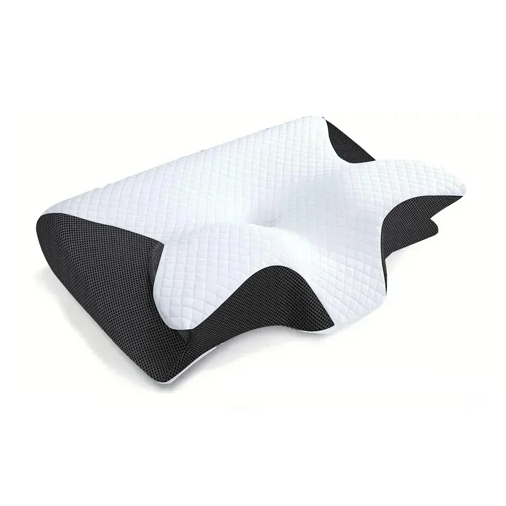 Oreiller cervical pour dormir sur le dos : l'oreiller papillon, côtés en maille noire