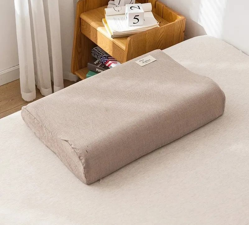 Taies pour oreiller ergonomique côté, lot de 2 : taie sable sur l'oreiller côté